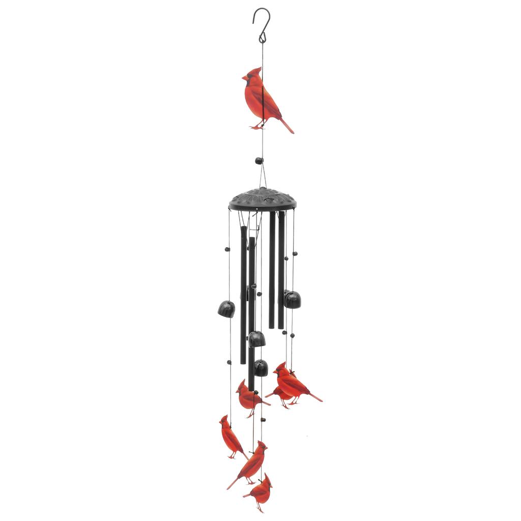 Decorative Bird Wind Chime Attractive Outdoor Wind Chime with 6 Bells and 4 Aluminum Tubes for Patio Tree Garden Wind Chimes