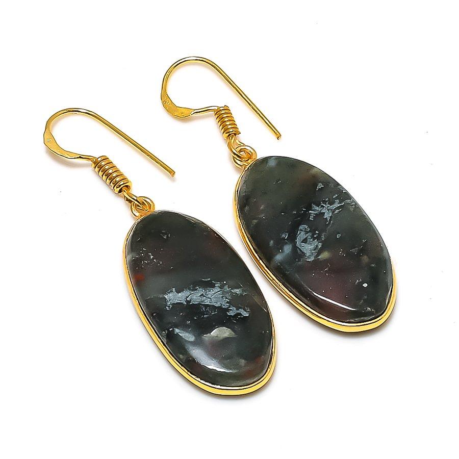 Boulder Opal Gemstone 925 Solid Sterling Silver Jewelry Earring 1.77" GK-5692