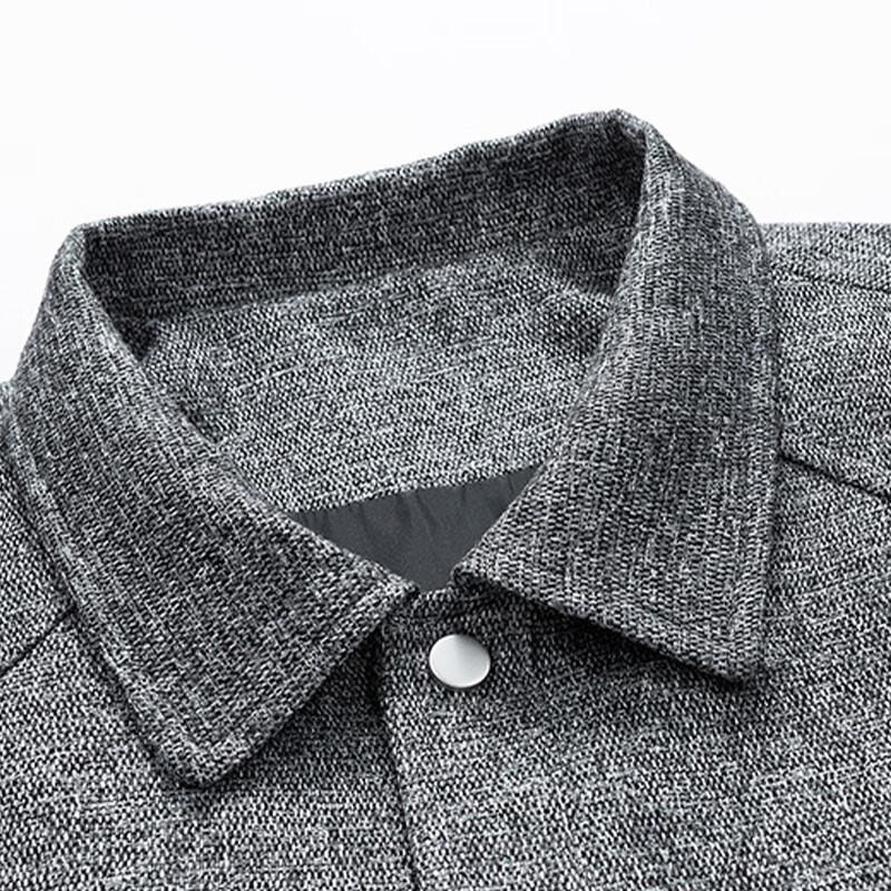 ROMON Men's Spring Autumn Solid Lapel Jacket