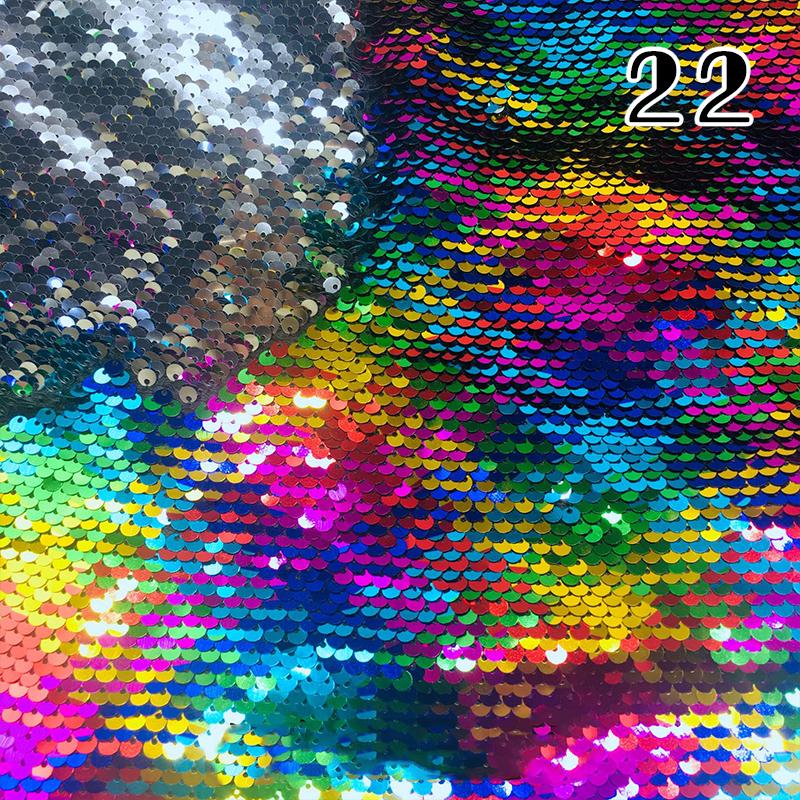 100x130cm Oboustranná 5mm Látka s rybími šupinkami Reverzibilní látka s flitry DIY Řemesla Šití Oděv Boty Pozadí Dekor