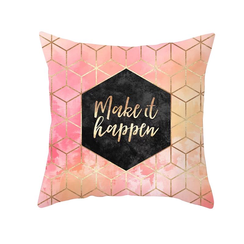 Geometric Sofa Pillow Cover Peach Skin Creative Home Office Cushion Cover Car Cushion