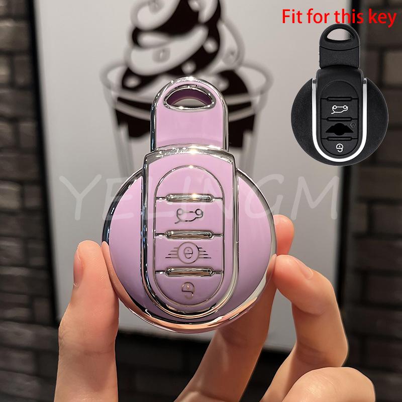 Fob Keychain Tpu For Bmw Mini Cooper Keyring Countryman F54 Clubman F55 Hardtop F56 F57 F60 Car Key Case Cover Accessories