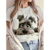 Casual Loose Fit Round Neck Short Sleeve T-Shirt With 3D Dog Print Women Men 2025