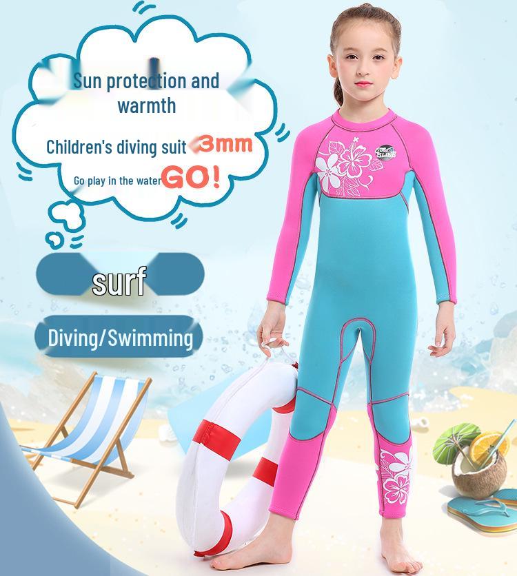 SLINX Girls' 3mm Full Body Wetsuit for Diving and Surfing