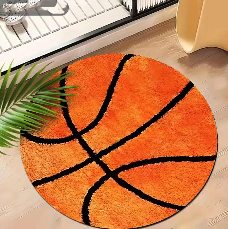 Football Circular Anti Slip Bathroom Floor Mat Creative Art Carpet Decorating Carpets in Living Rooms Bedrooms Dining Entrances