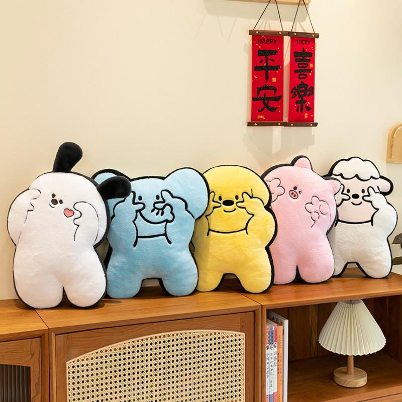 Toy Plush Soft Girls Sleeping Colorful Pink Pig Puppy Sofa Warmth Ornament Car