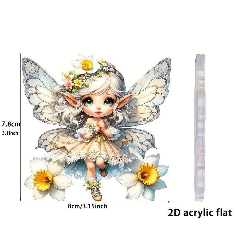 Playful Acrylic Fairy Car Decor Bright Green Cartoon Inspired Hanging Ornament