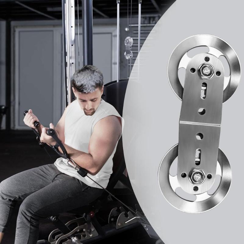 Directional Two-Roller Cable Pulley with Aluminum Body and Bearing Guide for Lat Pulldown, Triceps Pressdown, and Rowing Workouts Gear
