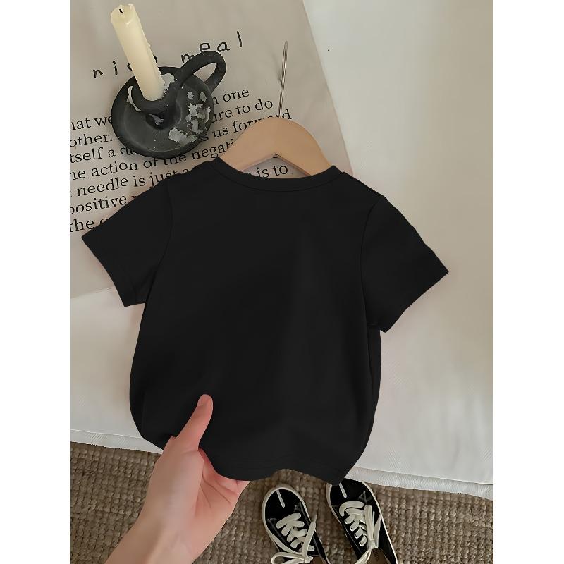 Kids Cute Mixed Animal Head Print Crewneck Short Sleeve Tee