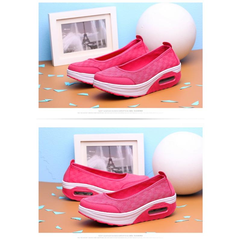 Buty damskie z siateczki Air Cushion Platform Sole Podwyższone buty sportowe