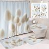 1/4 Stuks Waterdicht en schimmelbestendig Douchegordijn Luxe met Haak Douchegordijn met antislip mat U-vormige mat toiletdekselhoes