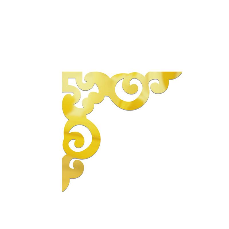 

10 шт. Акриловые самоклеящиеся настенные наклейки Мебель Зеркало Наклейка Фон Шкаф Угловое украшение Домашний декор Обои 3D золотой