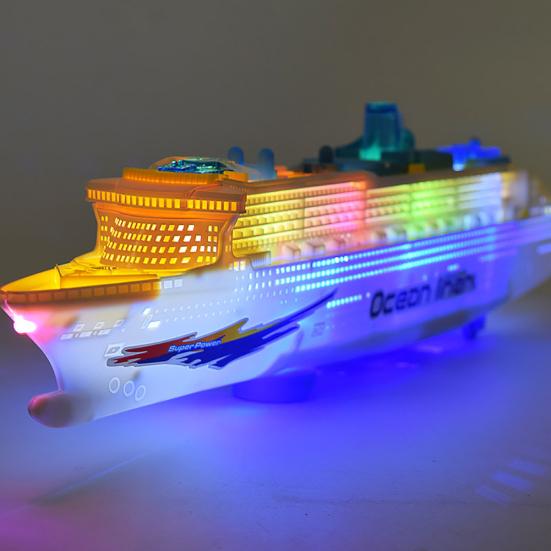 Electric Ocean Liner Cruise Ship Toy Flashing Musical Kids Educational Model