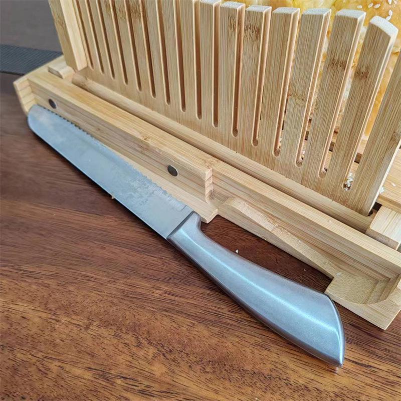 Bamboo Bread Slicer & Chopping Board for Kitchen Use