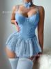 2026 New Milk Silk Lace Suspender Short Skirt Sex Underwear Women's Factory