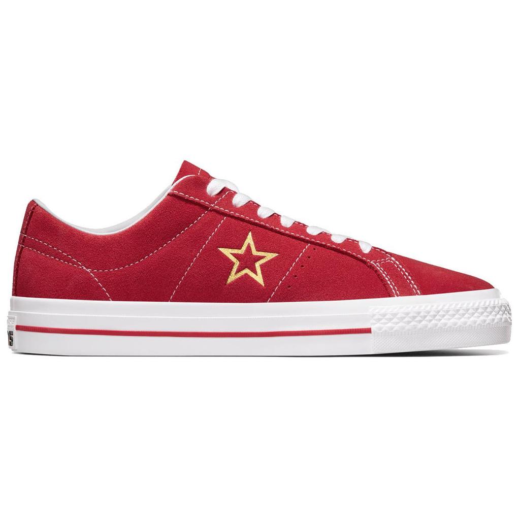 Converse One Star Pro Suede Low Varsity Red Unisex Sneakers White Gold A06646C