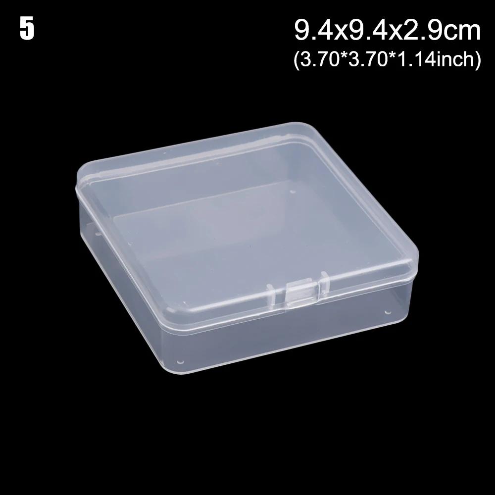 Square Round Plastic Transparent Storage Box Small Items Sundries Organizer Case Jewelry Beads Container Box Tools Accessories