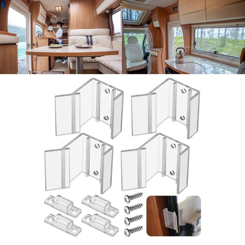 Clear Sliding Mirror Door Latches Easy to Use Sliding Mirrored Travel Door Latches Travel Trailer Door Security for Home