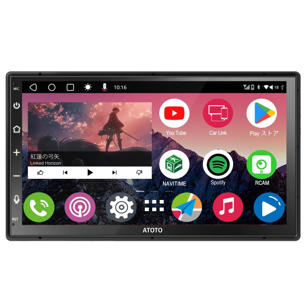 ATOTO A6 PF Android Audio Integrert 2DIN Bilstereo 7 Tommer QLED Berøring Trådløs CarPlay Trådløs Android Speiling Tethering Dobbel GPS HD 2G A6G2B7PF