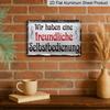 2D Flat German Sign "Wir Haben Eine Freundliche Selfservice" with Musical Notes, Size 8inch X 12inch, Perfect for Home Decor, Clubs and Outdoor