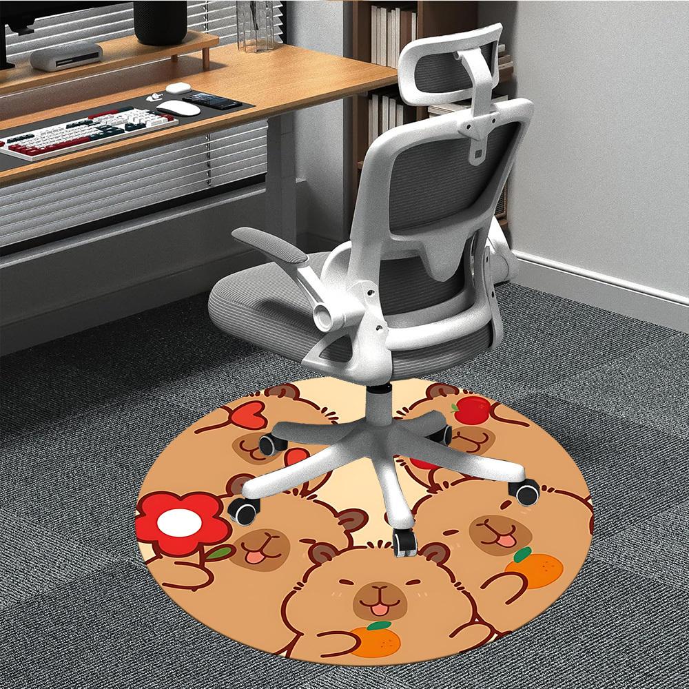 1 Stück Wasserschwein Büro Runder Teppich, Matte Geeignet Für Büro, Unter Bürostühlen Schlafzimmer Wohnzimmer Heimdekoration, Zimmer Deko