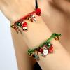 Christmas Elk Bell Couple Bracelet, Cartoon Oil Drip Adjustable Santa Cane Bracelet