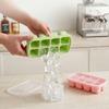 1/2/4pcs Square Plastic Ice Cube Tray With Lid 8 Grids Reusable Ice Cube Mold Refrigerator DIY Ice Maker Ice Mould For Drinks