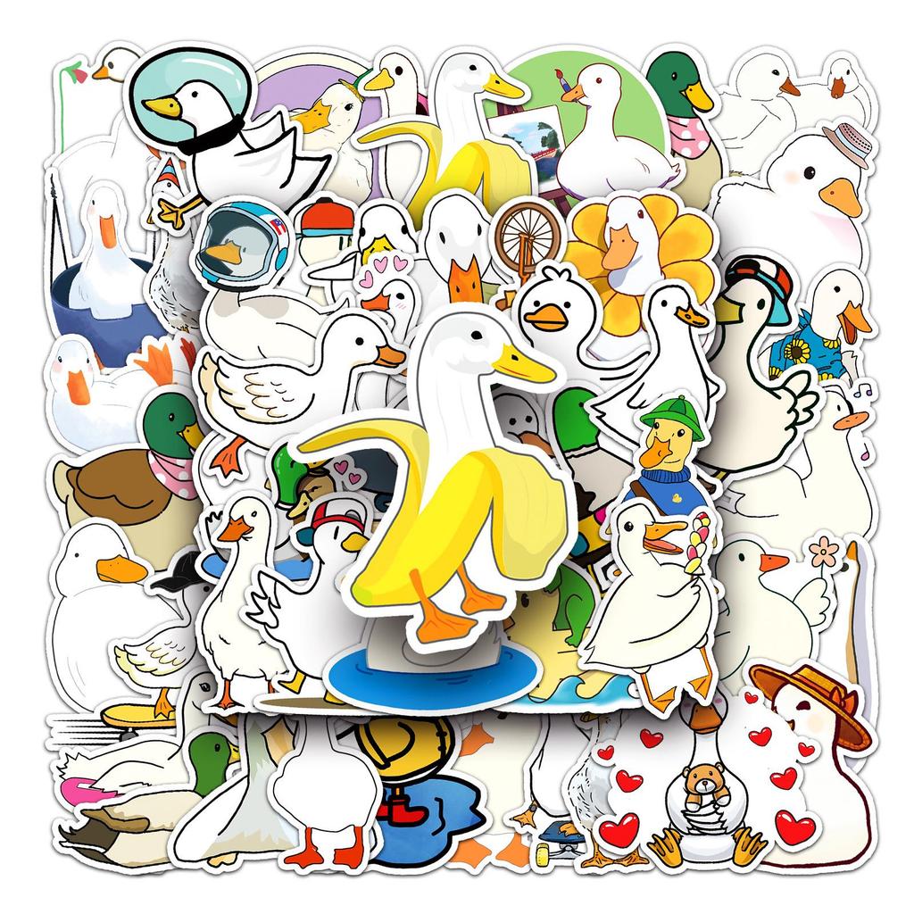 50 Duck Graffiti Cartoon Animal Stickers - Waterproof DIY Decor for Kids: Phone Cases, Suitcases
