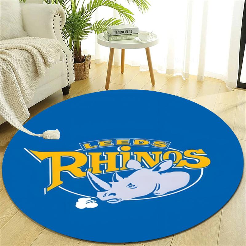 Personalized Leeds Rhinos Round Chair Office Rug - Perfect for Mat, Office Chair & More - Ideal Gift for Birthdays and Holidays