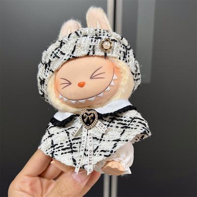 Mini Vestiti per Bambola Outfit Accessori Per Bambola Labubu in Peluche Vinile Tuta da Tempo Libero Gonna Peluche Solo Vestiti Regalo per Bambini