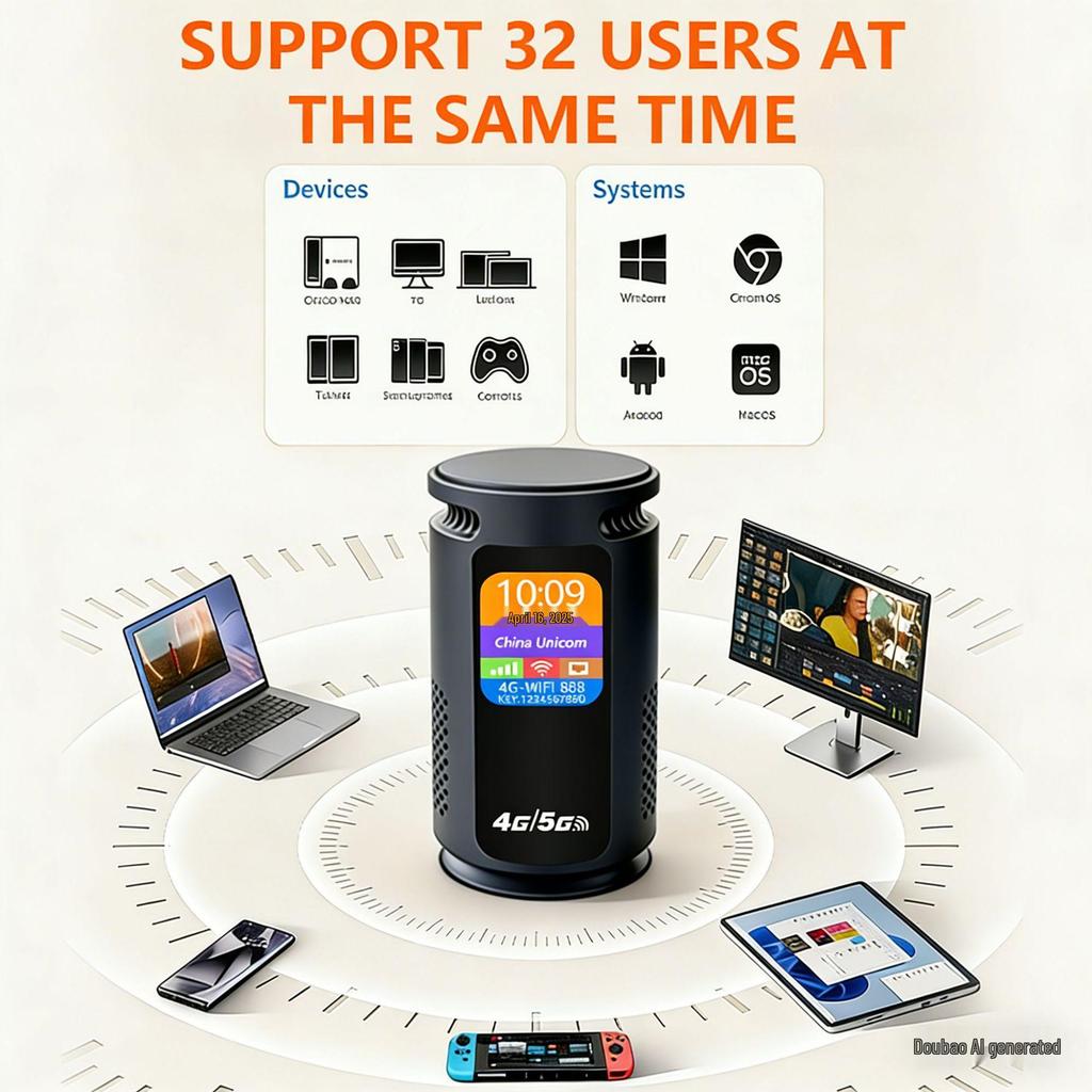 4G LTE WiFi6 SIM Card Router with TYPE-C for Office Use