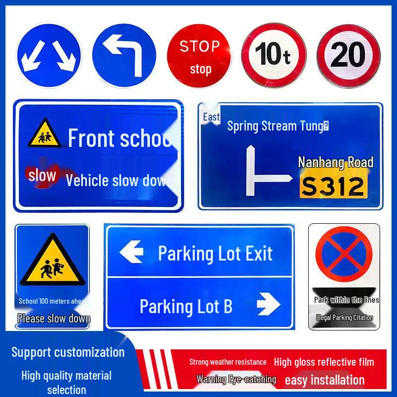 Authentic Highway & Construction Traffic Signs for Safety and Prohibition