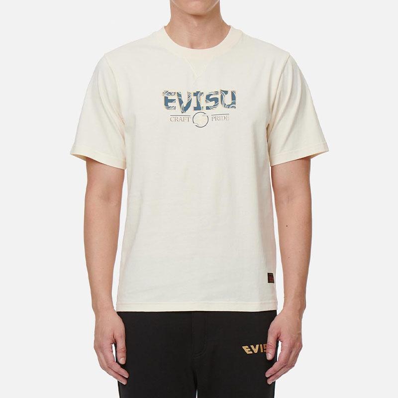 Evisu T-Shirts Men's Crew Neck Moderate Straight Fit 2ESHTM2TS515XXCT