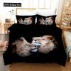 Microfiber Fabric Bedding Set Adults Duvet Cover Sets Kids,twin Full Queen Bedroom Set Tiger, Lion, Panda Housse De Couette