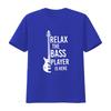 Relax The Bass Player Is Here T Shirt Funny Guitar Music Vintage Washed Stylish Slightly Streetwear Homme Fashion Versatile