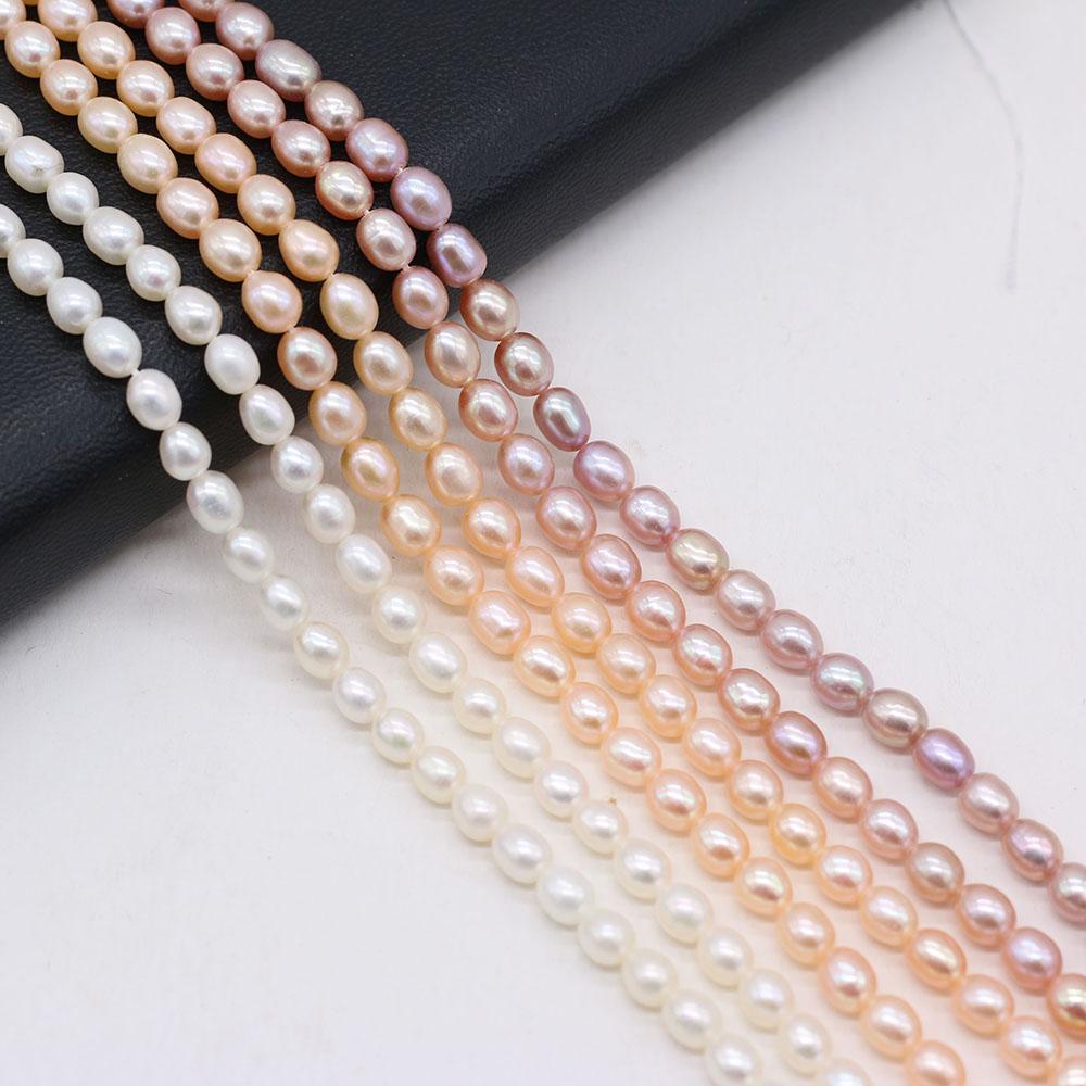 1String, Boho Natural Freshwater Pearls, Rice-shaped Pearl Beads, 5-6 Mm, for DIY Necklace Bracelet, Jewelry Making, Birthday Party Crafts, 36cm