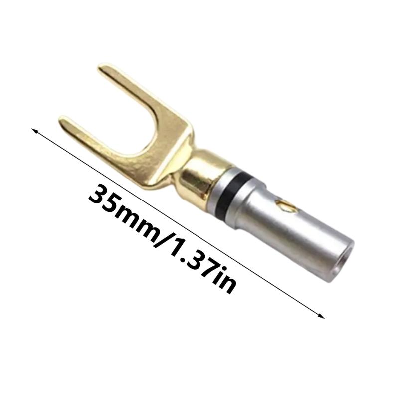 2PCS Gold Plated 4mm Banana Plug Speaker Connector Y Spade Speaker Plug Enhances Sound Stability