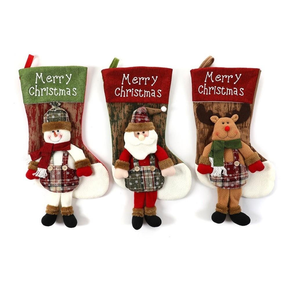 Snowman Christmas Gifts Bag Cartoon Christmas Decorative Socks Xmas Tree Ornaments