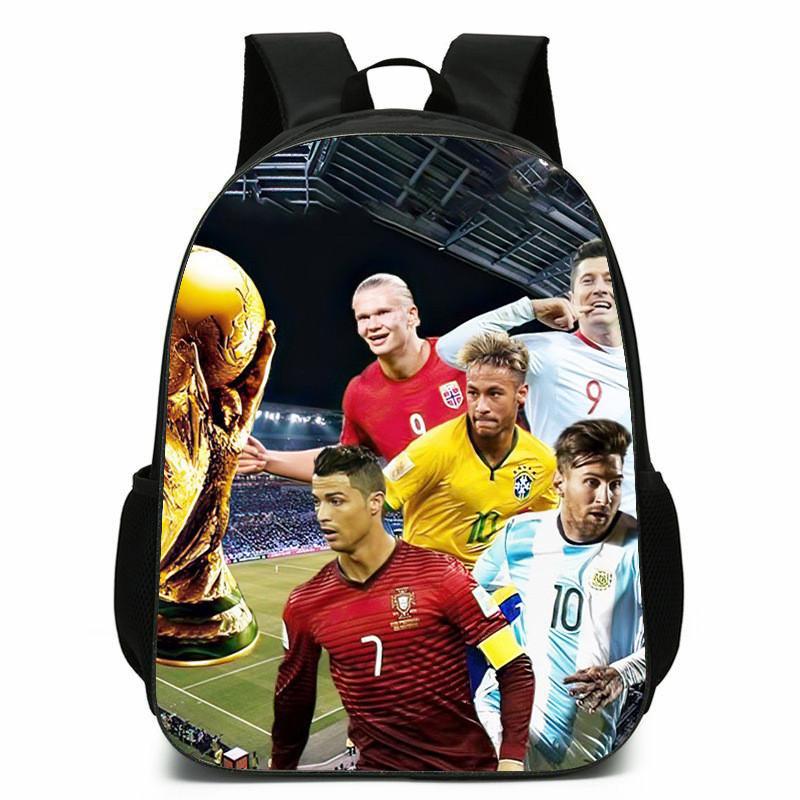 Football Messi Anime Cartoon Character Student Backpack For Kids Schooling