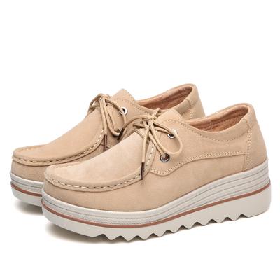 Damenschuhe im britischen Stil, Leder, Schnürschuhe, Sportschuhe, dicke Sohle, erhöhte Damen-Freizeitschuhe, Zapatos De Mujer