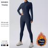 Women's Fleece-Lined Winter Jumpsuit: Long-Sleeve, Warm, Fitness One-Piece