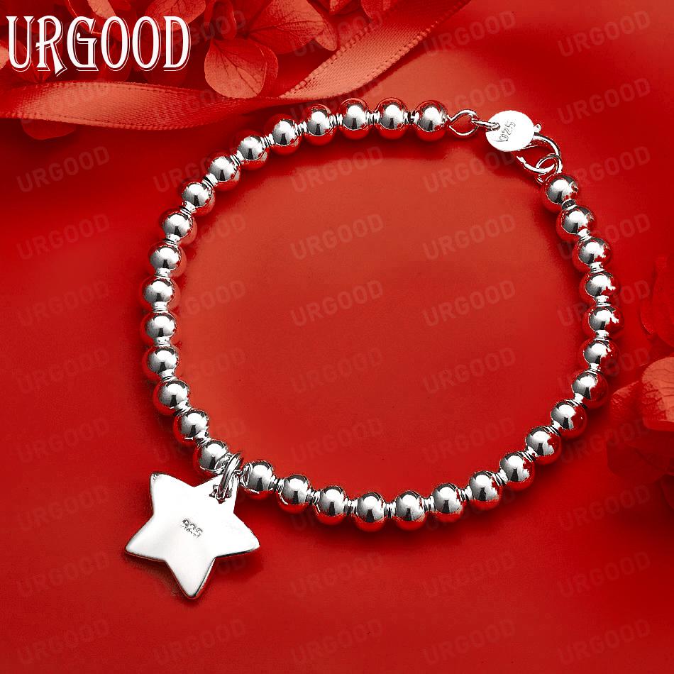 925 Sterling Silver 4mm Side Chain Handheld Bracelet Gift Jewelry 20CM