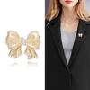 Sweet And Cute Bow Pearl Brooch Small Exquisite Internet Celebrity Alloy Electroplated Gold Corsage Suit Accessories