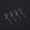 Titanium Steel Earrings Men Temperament Trendy Earrings Korean Women Long Tassel Chain Earrings