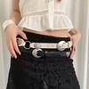 Metal Western Style Cowboy Belts Round Ethnic Style Waistband Heart Rivet Belts  Jeans Decorative