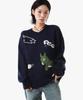 PEACE MAKER Donkey Jacquard Knit Pullover (Navy)