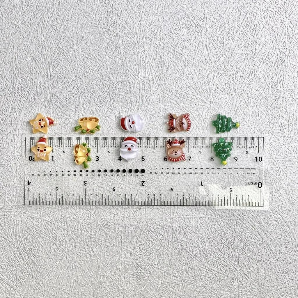 30Pcs/set Cartoon 3D Christmas Nail Decoration Santa Claus Snowflake Elk Cute Snowman Nail Art Charm for DIY Accessories