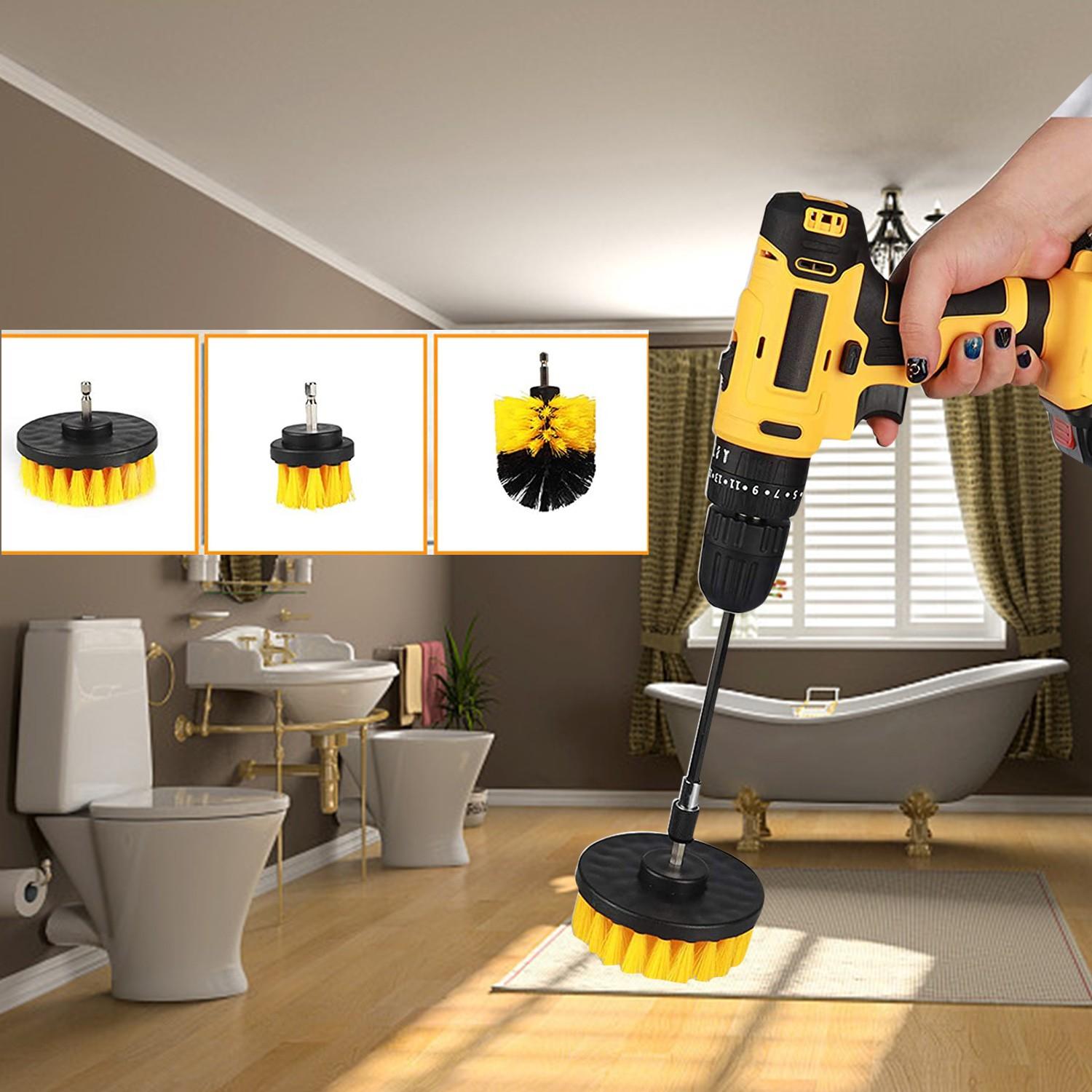 

Electric Drill Brush For Cleaning And Decontamination Of Wheels жовтий