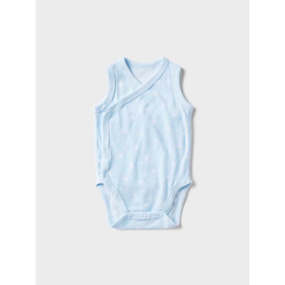 Uniqlo Japan Cotton Mesh Bodysuit Sleeveless Front Opening