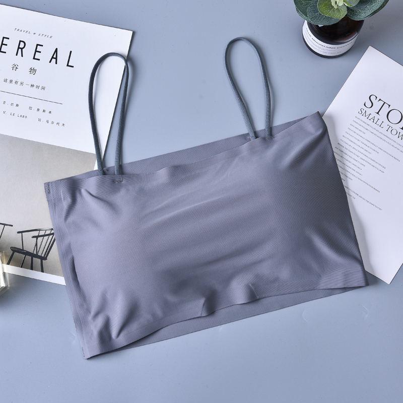 Koreanischer Stil Eis-Seide Camisole Bandeau-BH mit Polstern - Sommer Sportweste für Damen